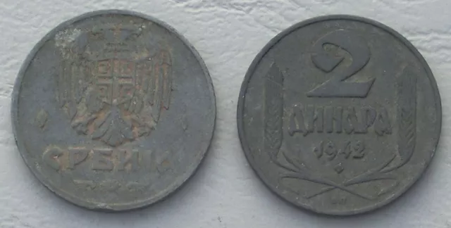 Serbien / Serbia 2 Dinara 1942 p32 ss-vzgl