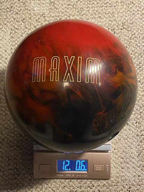 Ebonite Maxim Bowling Ball 12 lb  0.6 oz  Red Black Swirl