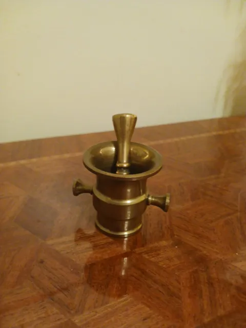 Antique Brass Mortar  And Pestle