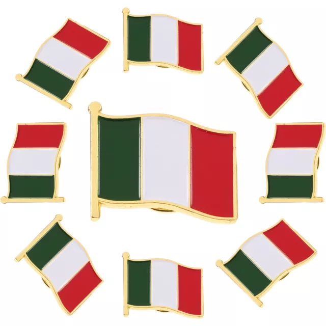 10x Italien Flagge Brosche für Kleidung & Party