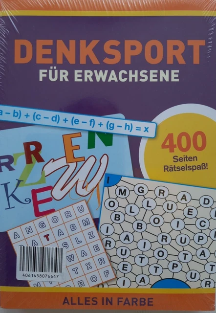 DENKSPORT FÜR ERWACHSENE: 400 Seiten Rätselspaß - Alles in Farbe - NEU