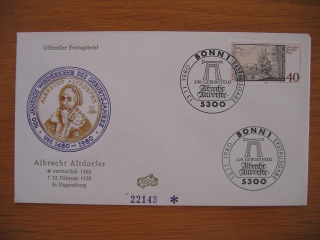Allemagne Germany BR Deutschland Mi 1067 Ersttagsbrief FDC : Albrecht Altdorfer