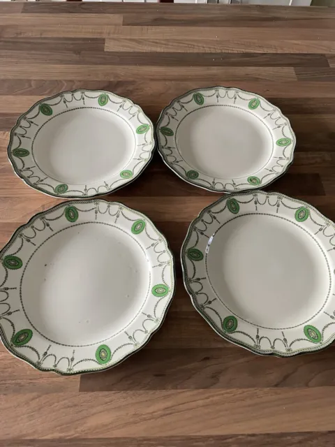 royal doulton countess green vintage dinner plates 9 1/2 inch . X 4