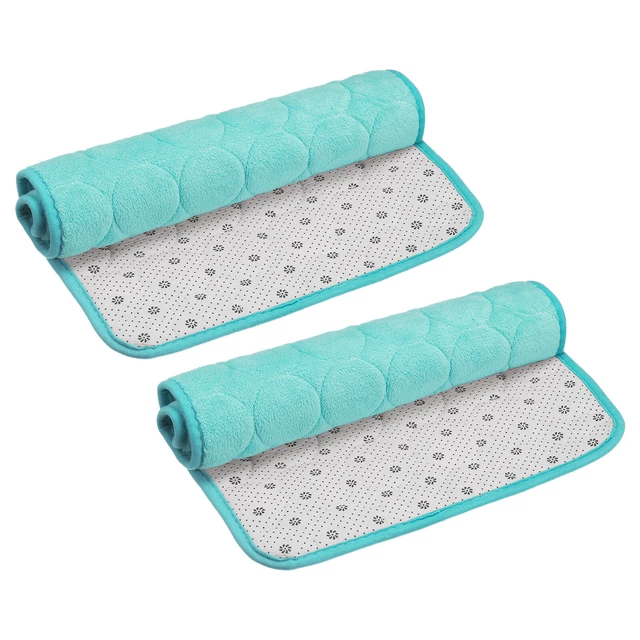 Tappetino da bagno in memory foam 2 pz, 15,7"" x 24"" tappeto da bagno in pile corallo - blu cielo