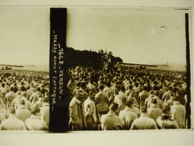 plaque photo guerre 14-18 verdun messe avant l'attaque soldats poilus WWI