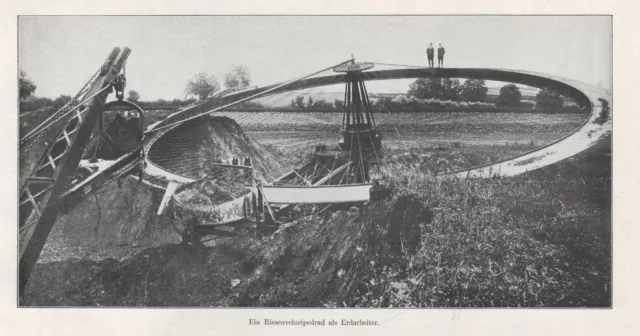 Bilddokument 1911, Riesen-Veloziped-Rad Transport-Rad Landwirtschaft Technik