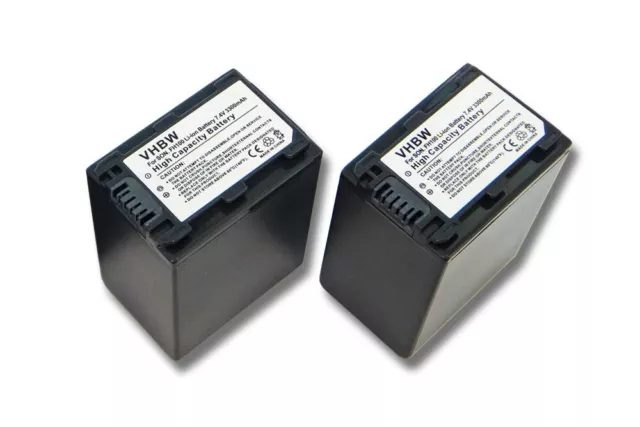 2x Batterie pour Sony Cybershot DSC-HX100, DSC-HX100V, DSC-HX200V 3300mAh