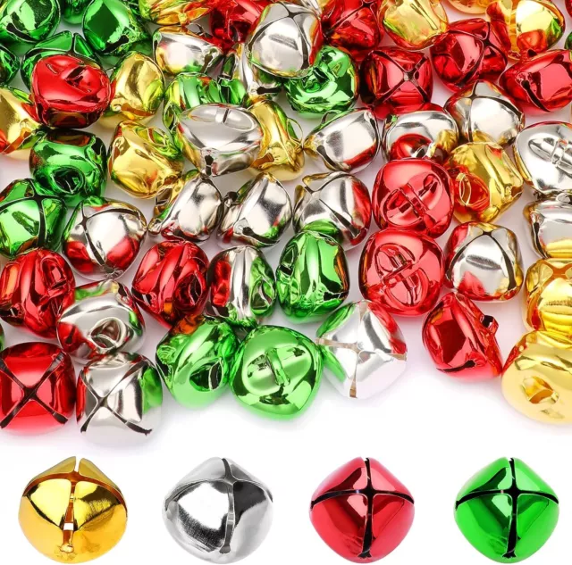 100Pcs Mini Jingle Bells Colorful Crafts Bell Party Favors for Christmas Decor 2