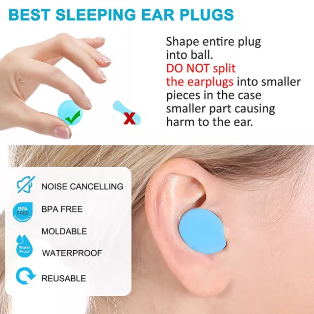 8PCS Silicone Ear Plugs Noise Reduction Sleep Anti Canceling Sound Insulatizo