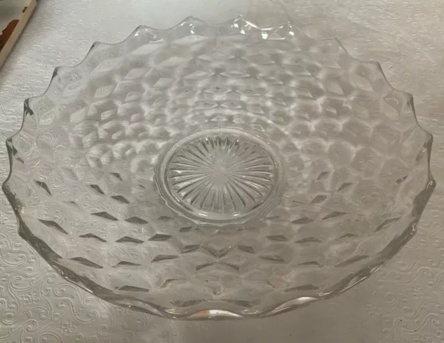 Fostoria 13" American Clear Glass Large Shallow Fruit Bowl Dish