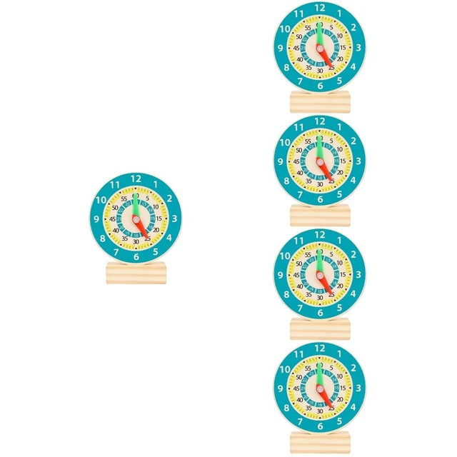 5 piezas Time Cognition Toy números de madera número de juguete reloj modelo de enseñanza