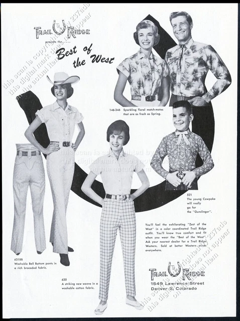 1961 Trail Ridge western shirts womens men kids clothing photo vintage print ad