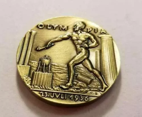 German Karl Goetz Medal Medallion coin Olympia BERLIN Olympics 1936 Bronze