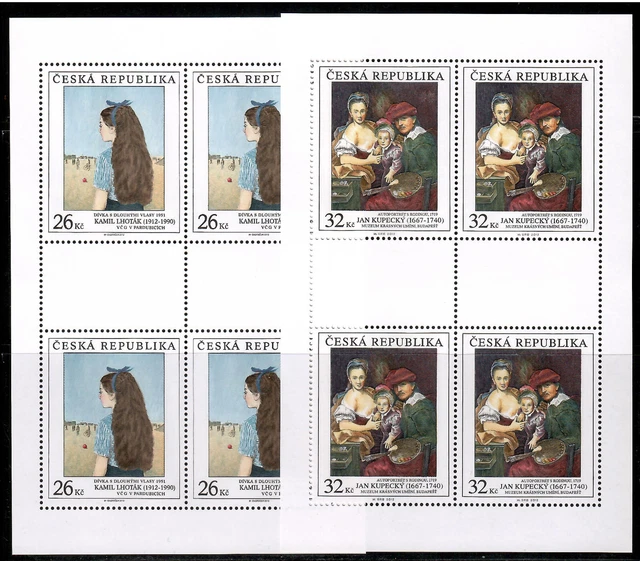 Tschechische Republik 2012 - Mi. 745 - 746 "Kunstwerke" im Kleinbogen postfrisch
