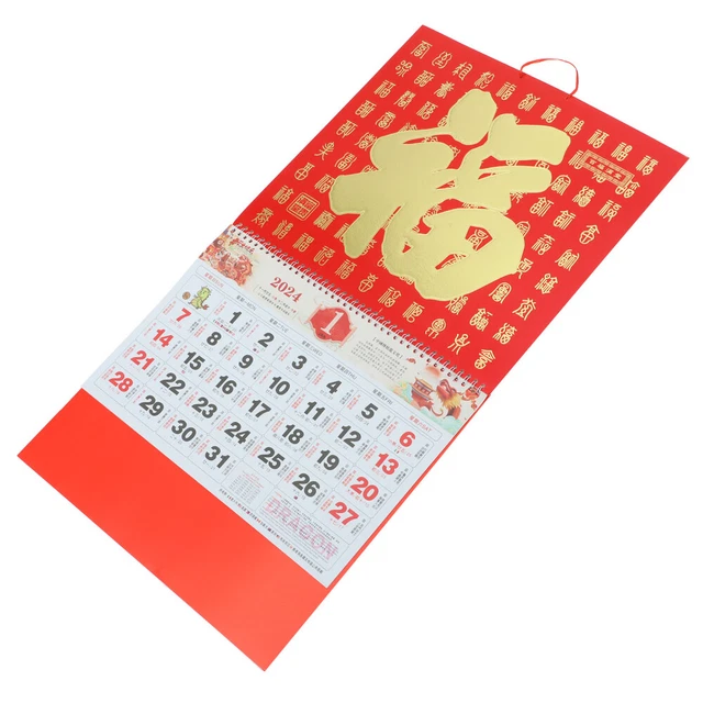 CHINESE TRADITION WALL Calendar 2024 Year Calendar New Year Wall