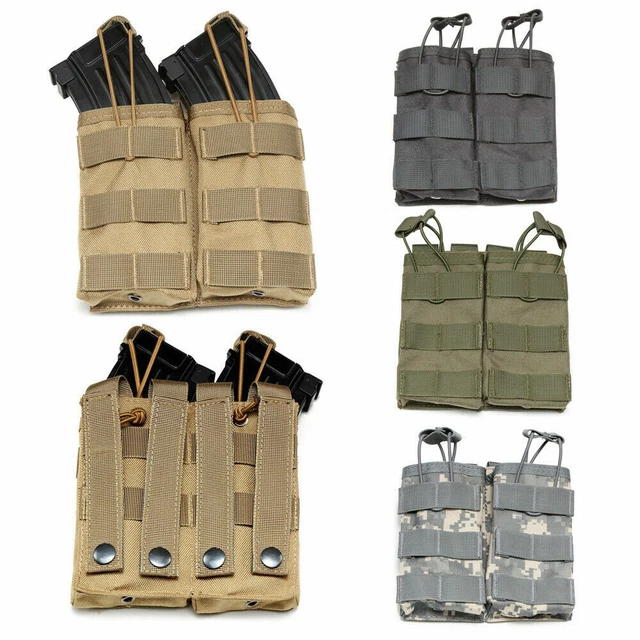 Tactical MOLLE Pistol Magazine Pouch – Single/Double, Adjustable For 9mm, .45 ACP