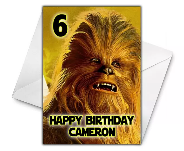 CHEWBACCA Personalised Birthday Card - Star Wars Greetings Card - Chewbacca