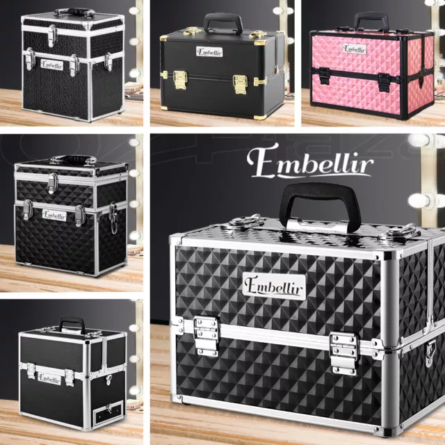 Makeup Case Beauty Cosmetic Travel Organiser Carry Storage Portable Box Embellir