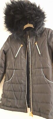 Ted Baker - Girls Coat With Fur Hood - Age 10 - Excellent Condition
