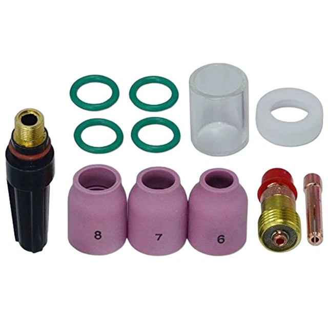 Kit Lentilles Gaz Soudage TIG - Buses Céramique, Porte-Électrode, Pour WP 17/18/26