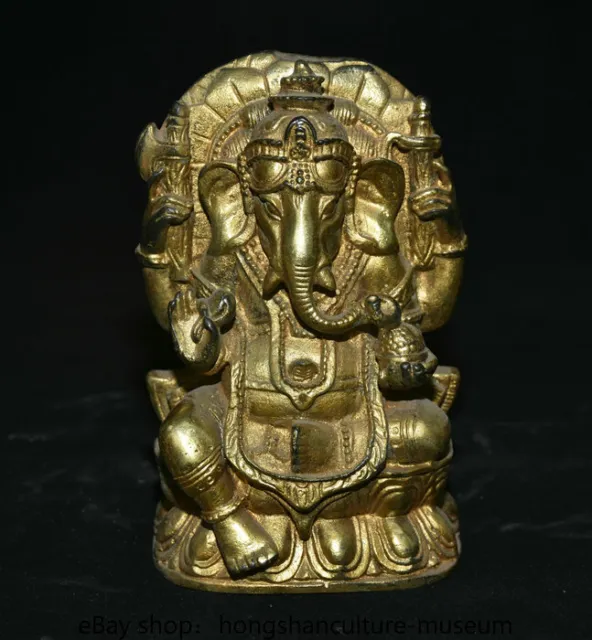 6& OLD TIBET copper Ganesh Lord Ganesha Elephant God Buddha Buddhism ...