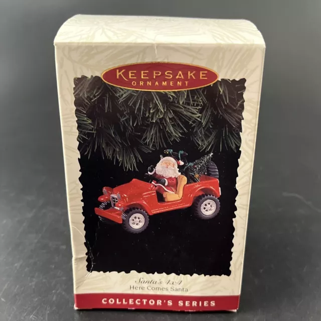 Hallmark 1996 Here Comes Santa 4x4 Jeep Keepsake Christmas Ornament #18 NEW
