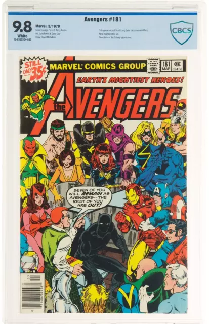 Avengers #181 1979 CBCS NM/MT 9.8 1st Apparence Scott Long Ant-Man Not Cgc