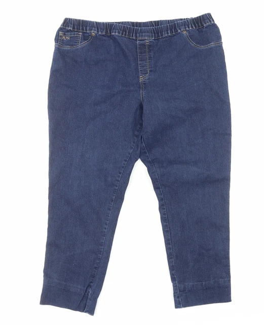 RJR.JOHN ROCHA WOMENS Blue Cotton Jegging Jeans Size 20 Regular