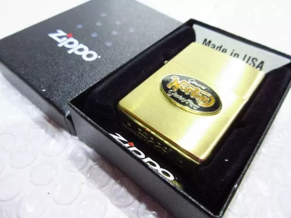 Zippo Oil Lighter Norton Emblem Logo Gold Brass Regular Case Japan