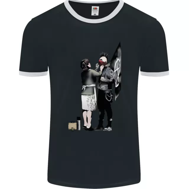 Anarchy Banksy Punk Mum Mens Ringer T-Shirt FotL