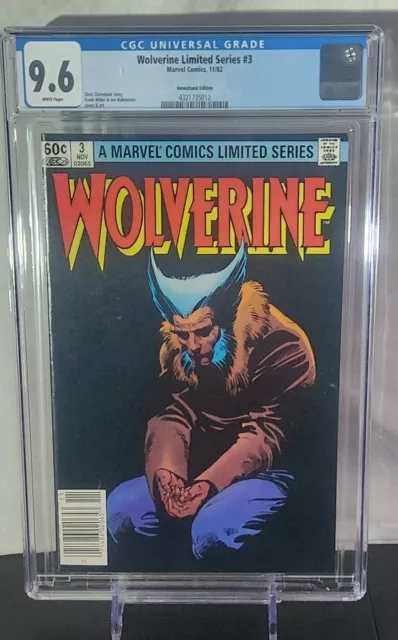 🔑🔥🔥 Wolverine Limited Series 1982 3 RARE SCARCE Newsstand CGC 9.6 NM+  735012