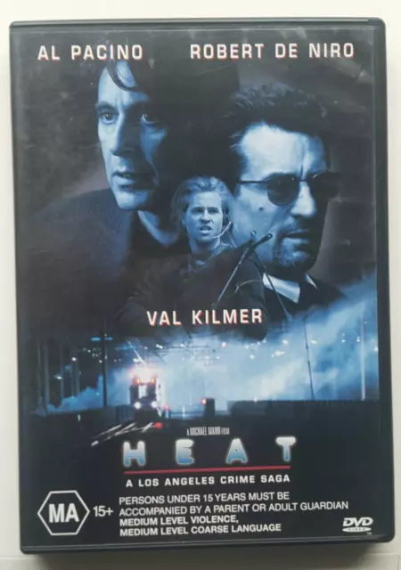 Heat (1995) Region 4 DVD - Val Kilmer, Robert De Niro, Al Pacino - VGC Free Post