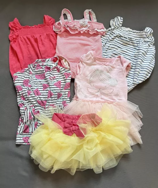 Newborn Baby Girl Clothes Bundle 3-6 Months Outfits First Size Dresses 6 Pieces