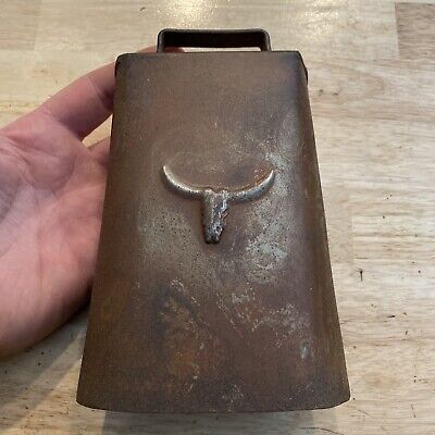 Cowbell Cowboy Patina Cast Iron Rancher Clint Eastwood Collector Wild West Decor 2