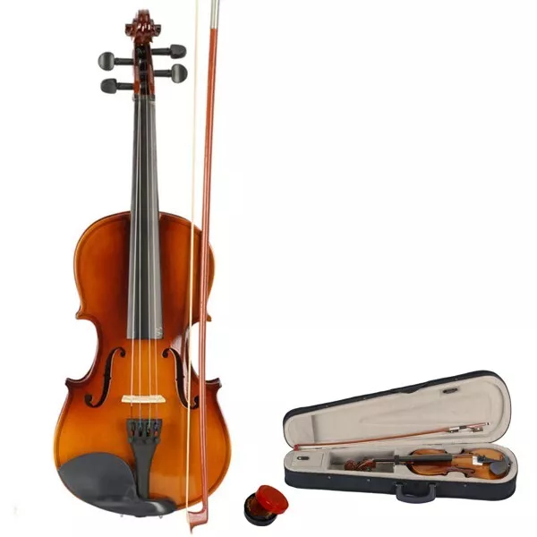 New Violin 3/4 Size Kids Children Violin Beginner Set with Case Bow Rosin Natura