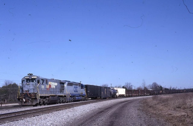 SEABOARD SYSTEM Railroad Train Locomotive HAMLET NC Original 1989 Photo Slide