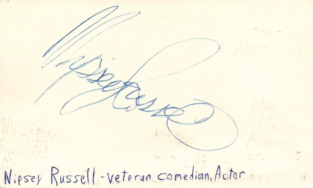 Nipsey Russell Veteran Actor Comedian TV Autographed Signed Index Card JSA COA
