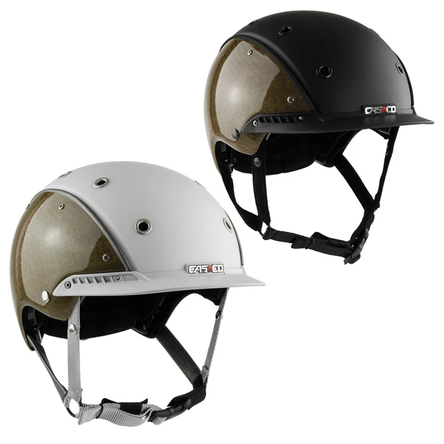 Reithelm CHAMP-3 FLACHSFASER Casco schwarz weiß grau Reiterhelm S M L Reitkappe
