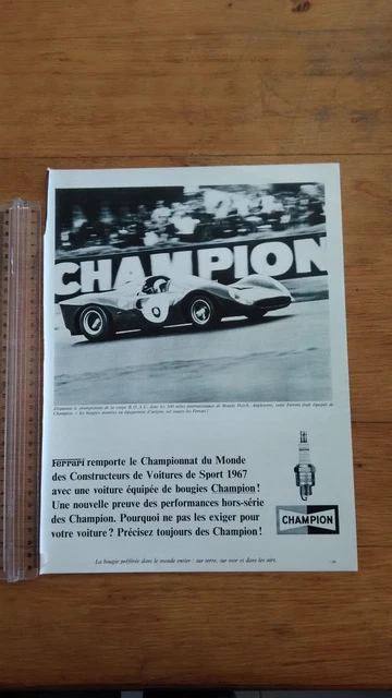 Publicite Ancienne - Pub Advert - Automobile Ferrari Champion - Paris Match 1965