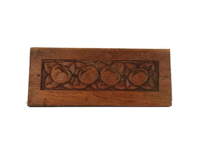 Antique  Corbel Hand Carved Wood Fruit Architectural reclaimed Trim Panel  Pedim