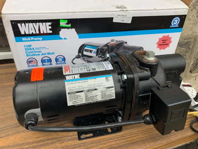 Wayne SWS100 Shallow Well Jet Pump 1 HP 120/240 V 1 Phase 1084 GPH 3450 Rpm USA