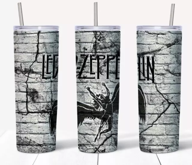 Led Zeppelin 20 oz SKINNY TUMBLER Stainless Steel | Gift Ideas Man Cave