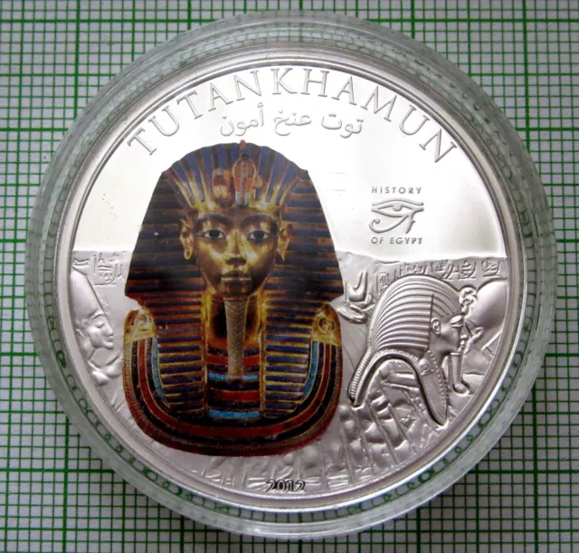 DÓLAR ISLAS COCIN 2012, Tutankamón - HISTORIA DE EGIPCIO, COLOREADO EN CÁPSULA