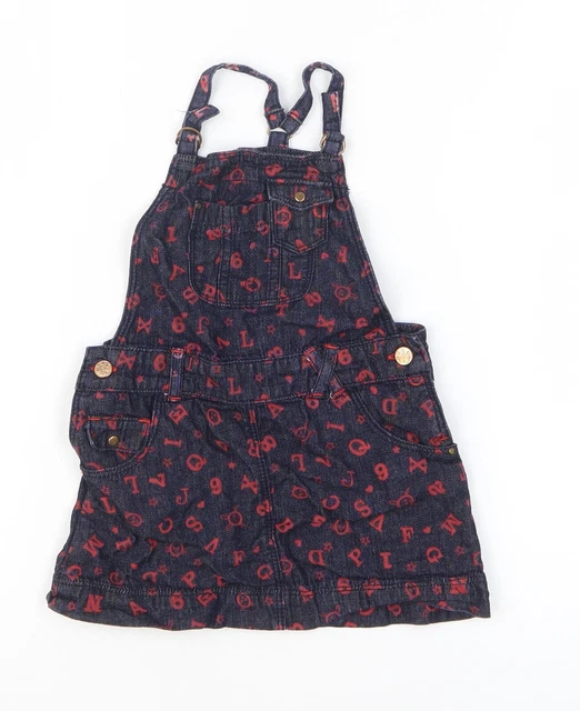 Dungaree blu geometrico 100% cotone Arabella & Addison taglia 24 M