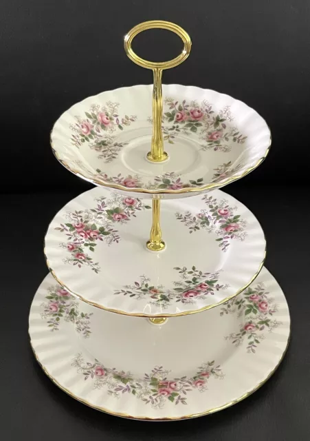 Royal Albert Lavender Rose Medium High Tea 3-tiered Cake Stand, 25cm High