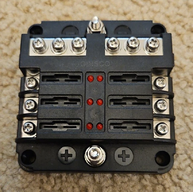 6 Way Electric Blade Fuse Holder Box Block Case 12/24V Car Truck Boat Marine Bus