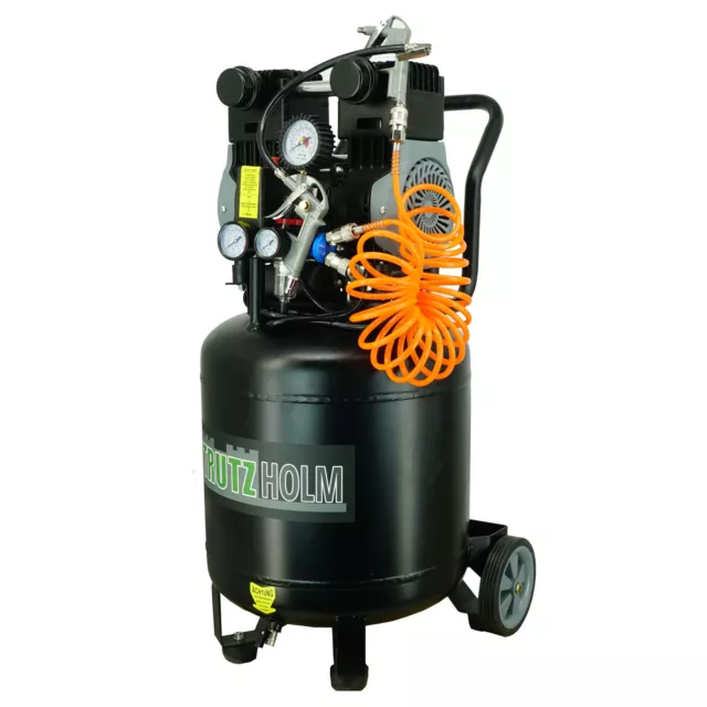 Flüster Kompressor Druckluft ölfrei 50L 1500W leise 57dB innenbeschichtet 246L