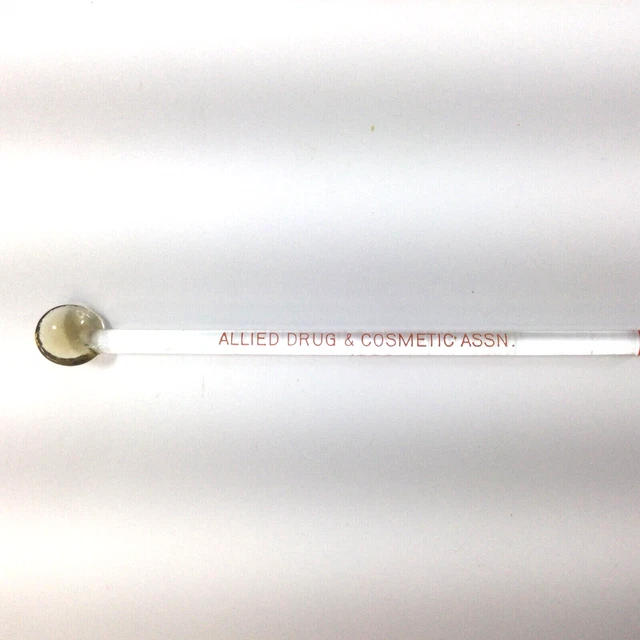 Vintage Glass Handmade Stirring Spoon Advertising Allied Drug and Cosmetic Assn.