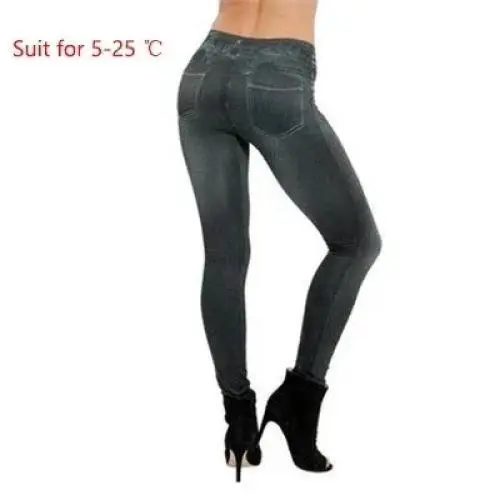 Women's Fleece Lined Winter Leggings Jeans Sexy Slim Fashion Jegging Warm Genie