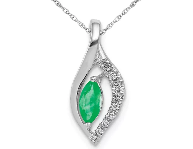 1/5 Carat (ctw) Emerald Pendant in 14K Yellow Gold